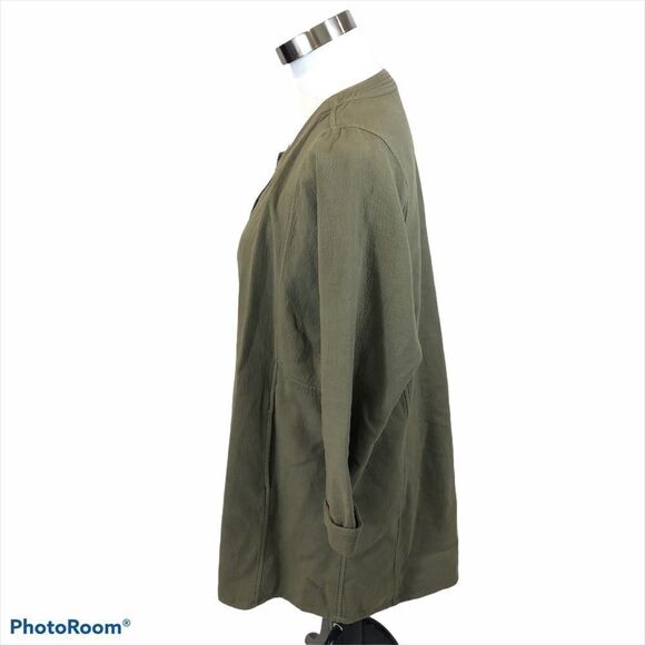 Madwell Olive Green Stitch Edge Duster Jacket Sm - Picture 5 of 10